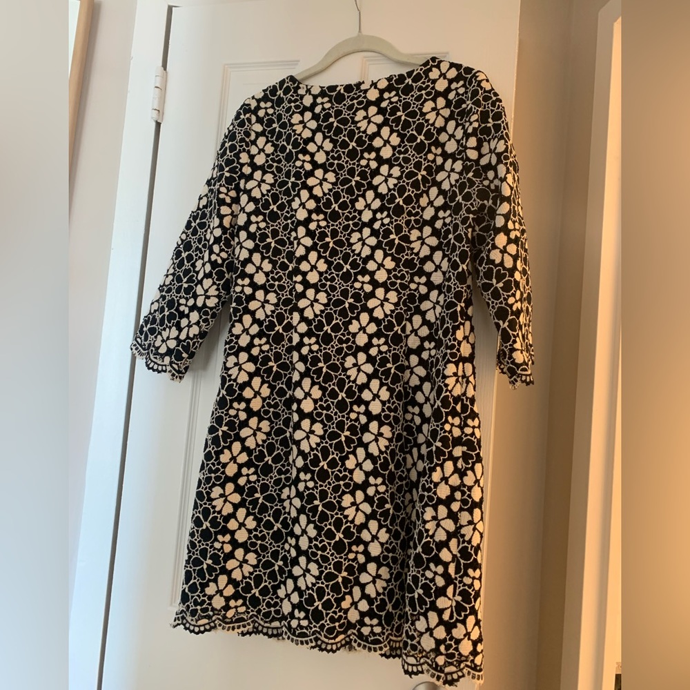 Milly brand floral Winter cocktail or casual dress Size 10 black and white